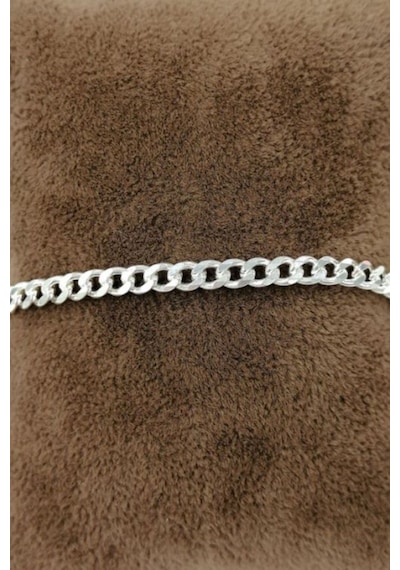 Omar Silver Unisex Gurmet 3,6 Mm Gümüş Bileklik Zincir Omr7653
