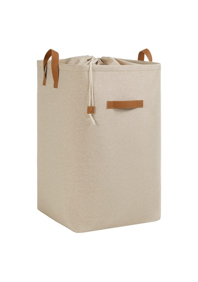 Ocean Home Textile Ağzı Büzgülü Bej Renk Çamaşır Sepeti 36 X 36 X