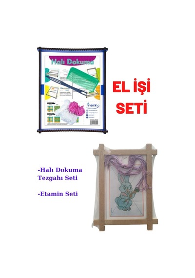 2li Elişi Etkinlik Faaliyet Seti, Halı Dokuma Tezgahı, Etamin Kaneviçe Seti