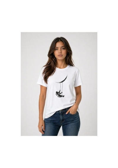 Butik İstanbul Astronot Ay Temalı Tişört Kısa Kol Yazlık Bisiklet Yaka T-shirt - Beyaz Butik İstanbul Astronot Ay Temalı Tişört Kısa Kol Yazlık Bisiklet Yaka T-shirt - Beyaz