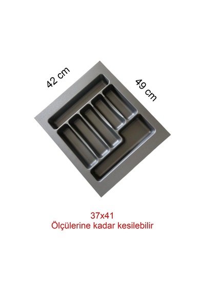 Gri Renk Çekmece Içi Düzenleyici Kaşıklık T-2242 / 42x49 Cm Gri