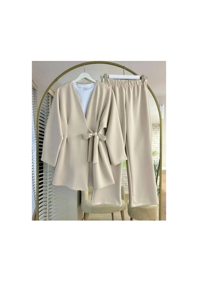 Unika Boutique Tesettür Alt Üst Takım Bej