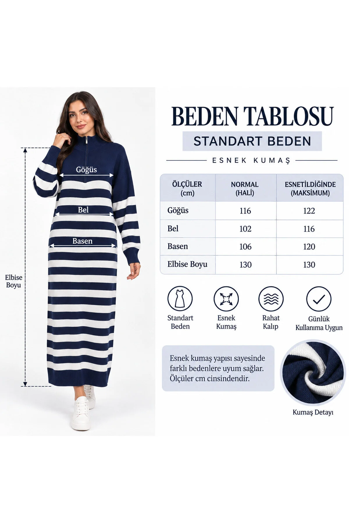 Neco Giyim Kadın Krem Siyah Çizgili Triko Elbise Dik Yaka Fermuarlı Uzun Kollu Maxi Elbise Krem - Siyah Neco Giyim Kadın Krem Siyah Çizgili Triko Elbise Dik Yaka Fermuarlı Uzun Kollu Maxi Elbise Krem - Siyah