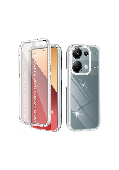 Teknomoda Xiaomi Redmi Note 13 Pro 4g Kılıf 360 Şeffaf Ön Arka Korumalı Şeffaf Silikon