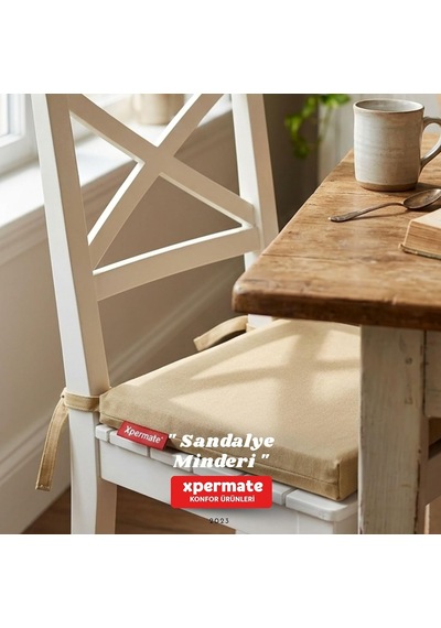 2'li Sandalye Minderi 40x40 Cm Fermuarlı Su İtici Leke Tutmaz Bağcıklı Bahçe Balkon Minderi Seti Çok Renkli