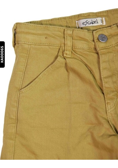 Escabel Xo Kids Kargo Cepli Kemerli Düz Paçalı Kız Çocuk Pantolon 5-14 Yaş 2413 Fıstık Yeşili