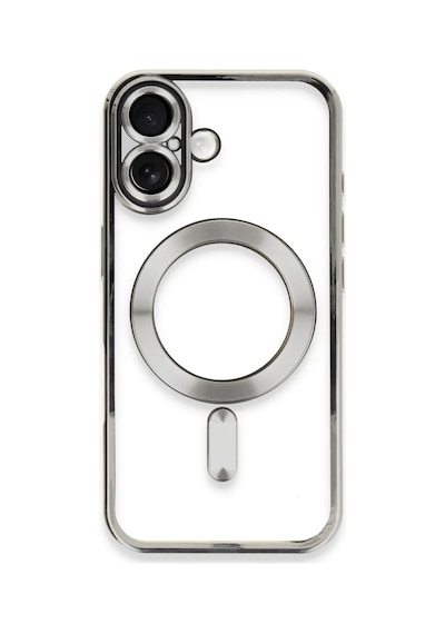 Newface Apple iPhone Uyumlu  16 Kılıf Kross Magneticsafe Kapak Gümüş