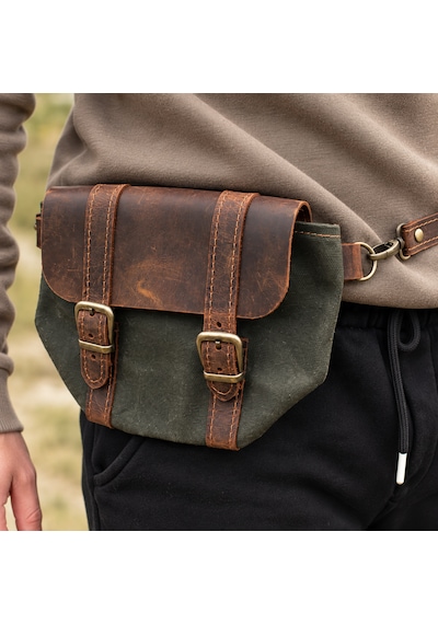 Hemlabel Hakiki Deri Detaylı Kanvas Bel Çantası Vintage Outdoor Kamp Edc Günlük Kullanım Çantası Yeşil-kahverengi Hemlabel Hakiki Deri Detaylı Kanvas Bel Çantası Vintage Outdoor Kamp Edc Günlük Kullanım Çantası Yeşil-kahverengi