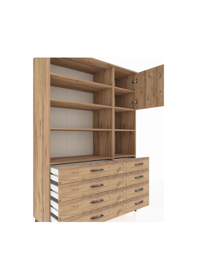 Hyperion Dolap 8 Raflı 8 Çekmeceli Tek Kapaklı 132x44x195 Çam-çam/çam Atlas Çam/atlas Çam Hyperion Dolap 8 Raflı 8 Çekmeceli Tek Kapaklı 132x44x195 Çam-çam/çam Atlas Çam/atlas Çam