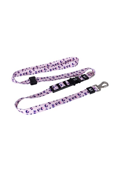 Patterned Recycled Hands Free Leash Pembe - Pudra