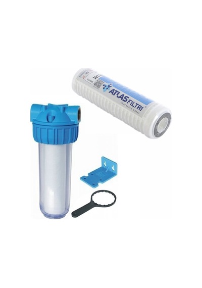 Lotto Filters Atlas Daire Girişi 10'' Housing Ve Yıkanabilir Filtre 50 Micron