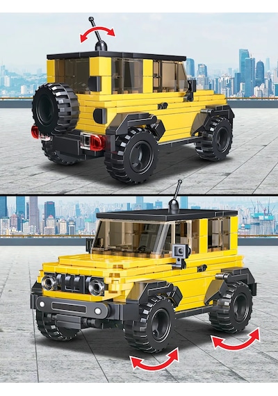 Teknik Jeep Wrangler Yapı Blok Jip Wrangler Oyuncak Araba