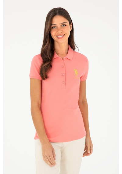 U.S. Polo Assn. Kadın Pembe Basic Polo Yaka Tişört 50280071-VR105