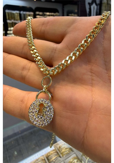 Anahtar Kolye Gold 45 Cm Altın