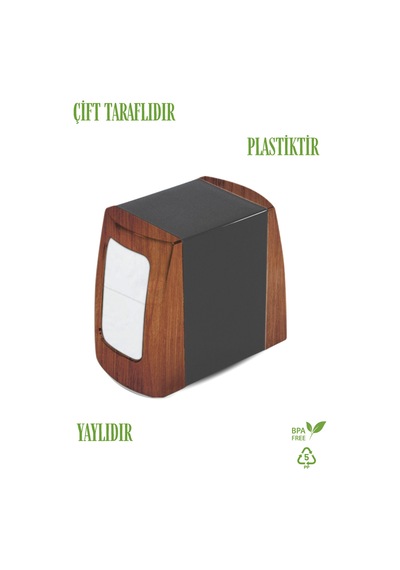 Grimorlife 2 Adet Ahşap Detaylı Çift Taraflı Yaylı Peçetelik Kafe Restaurant Lokanta Büfe Otel Peçetelik Diğer