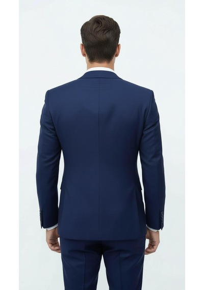 Plus Scorpion Gold Düğmeli Kruvaze Erkek Blazer Ceket Premium Kumaş, Slim Fit Şıklık Açık Lacivert