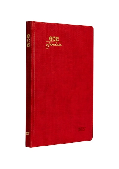 Ece Ajandası Çeşme 2027 Kırmızı - Haftalık 110 Gr. İthal Ivory Kağıt Sert Kapak 19,5x28