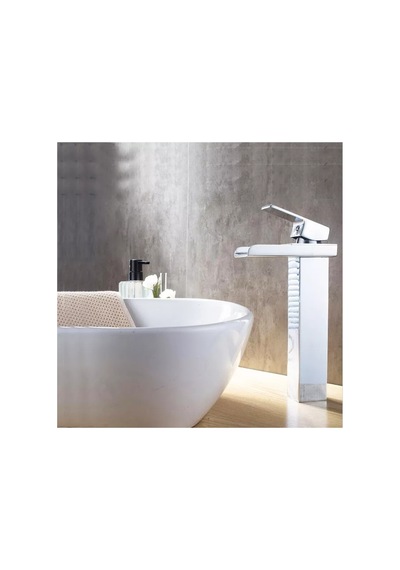 Rena Design Krom Çanak Lavabo Bataryası Havza Model Uzun/yüksek Lavabo Musluğu Çift Girişli Armatür