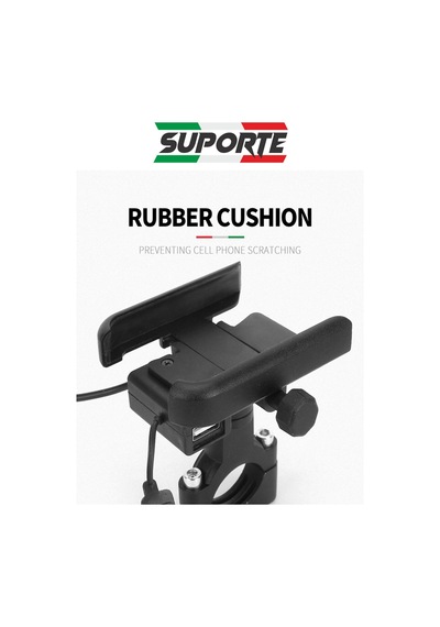 Suporte Motosiklet Telefon Tutucu Usb Şarjlı Alüminyum Alaşım Gidon Bağlantılı