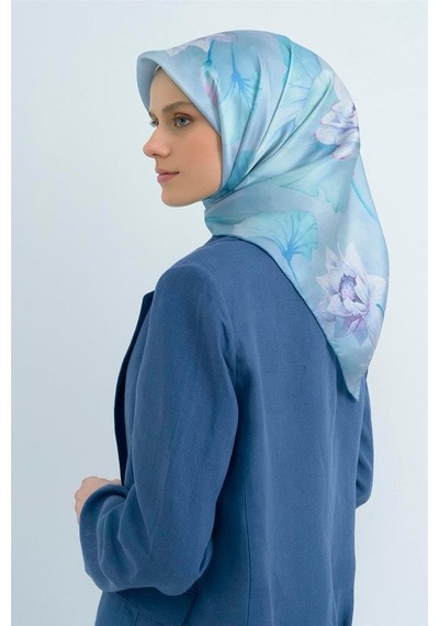 Armine İpek Eşarp 2026 Yaz - 9505-02 Soft Mavi Sura