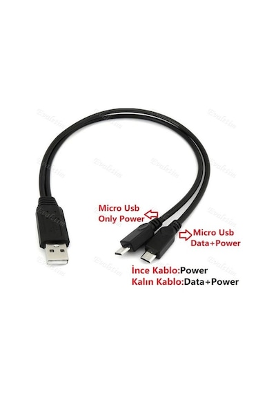 Micro Usb Y Kablo Data Power Çevirici 4378A Dönüştürücü Adaptör 2