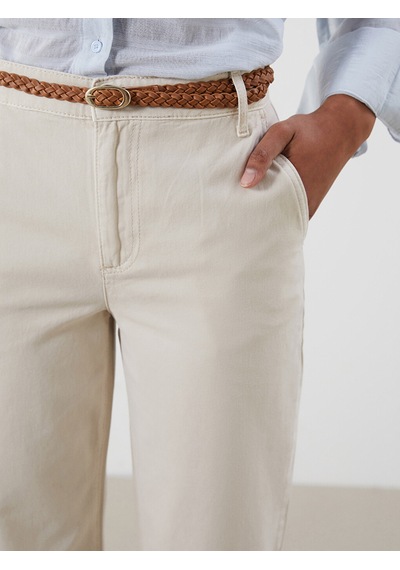 Lcw Jeans Bej Beli Kemerli Carrot Fit Kadın Jean Pantolon
