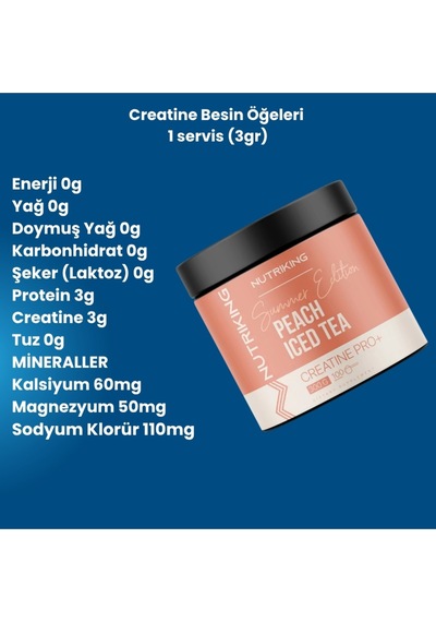 Creatine 300g 100 Servis Summer Edition Şeftali Iced Tea Aromalı Karışık