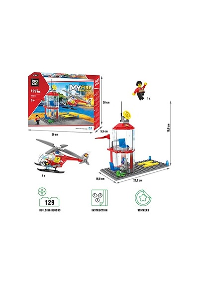 Blocki My Fire Brigade İtfaiye Helikopter Pisti 129 Prç. Kb0812