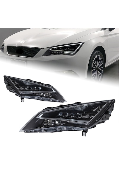 Seat Leon 2014-2015-2016 5f Halojen Uyumlu Ledli Ön Far