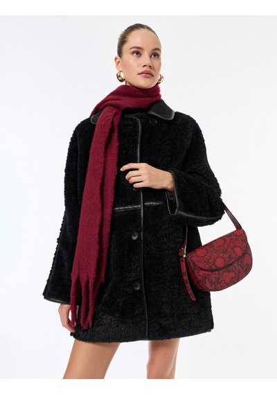 Koton Bonded Kaban Oversize Peluş Düğmeli Cepli Kruvaze Uzun Kollu Siyah 6wak00071ew Siyah Koton Bonded Kaban Oversize Peluş Düğmeli Cepli Kruvaze Uzun Kollu Siyah 6wak00071ew Siyah