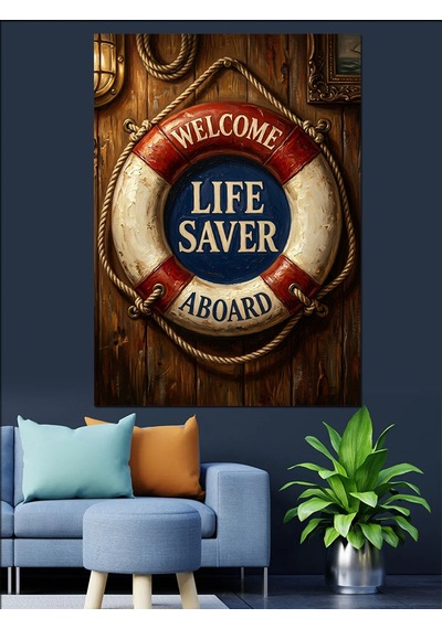 Life Saver Can Simidi Dekoratif Kanvas - Mdf Ahşap Tablo