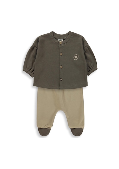 Civil Baby Güneş Baskılı 1-9 Ay Pijama Takımı - Kahverengi Acı Kahverengi