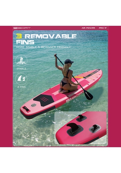Air Power Pink 335x86x15 Cm Çift Taraflı Kürekli Şişme Paddle Board Sup Seti 175 Kg