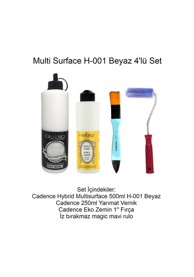 Multi Surface 001-beyaz Hybrid Boya Seti 4'lü - Mobilya Boyama Seti -eminönühobisanat Beyaz Beyaz