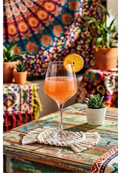 Lav Lal Cam Goblet 6'lı 400 ml Ayaklı (Şarap Kadehi , Kokteyl Bardağı)