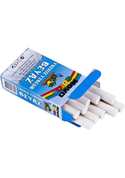 Nova Color Tozsuz Beyaz Tebeşir 10'lu Paket