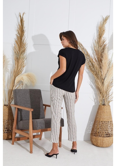 Sevim Kadın Kısa Kol Siyah Pijama Takım C4t8n6o51 001