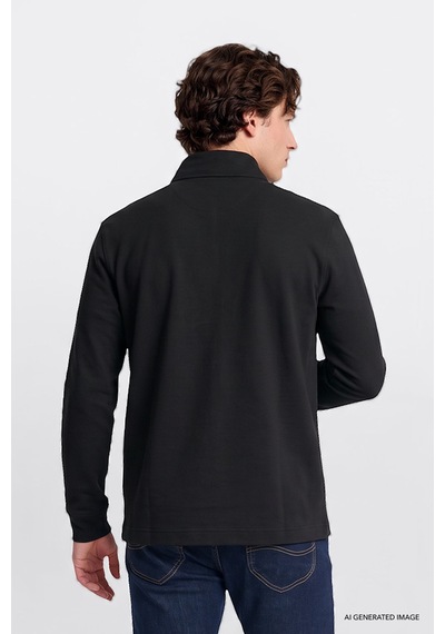 Lee Erkek Pamuklu Regular Fit Yarım Fermuar Antrasit Sweatshirt-l2620159