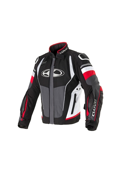 Clover Airblade-5 Korumalı Motosiklet Montu Siyah Beyaz Kırmızı