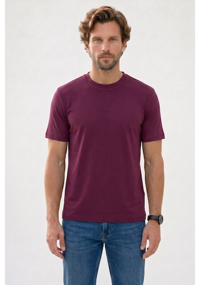 Tudors Erkek Regular Fit Klasik Kesim Ekstra Soft Modal Kumaş Bisiklet Yaka Kısa Kollu Bordo Tişört-50818 Tudors Erkek Regular Fit Klasik Kesim Ekstra Soft Modal Kumaş Bisiklet Yaka Kısa Kollu Bordo Tişört-50818