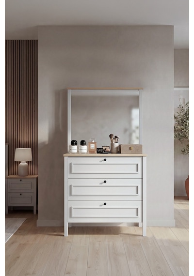 Taiga Aynalı Şifonyer Y:142 G:75 D:41 / Buz Gri