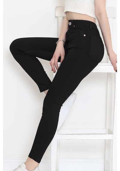 Mokashopin - Dar Paça Kot Pantolon Siyah1 - 10801.1431. 001