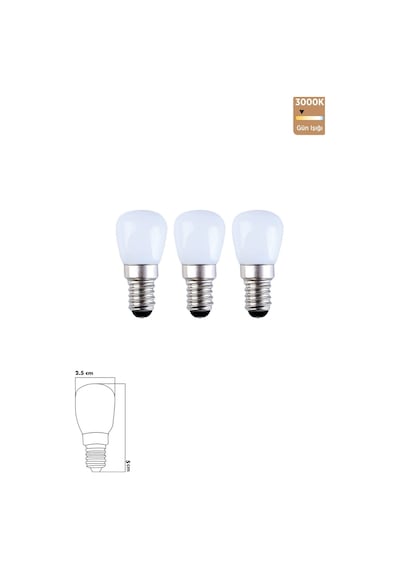 Opal Cam 2 W 3000k E14 Led Ampul 3'lü Erd-290