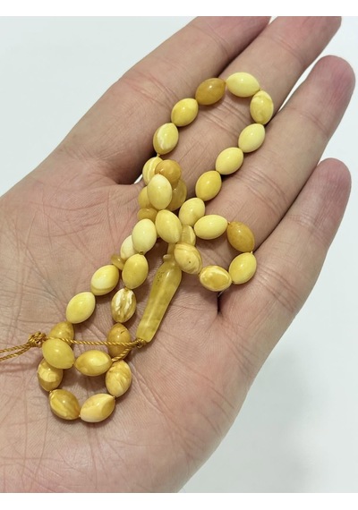 Doğal Kaya Damla Kraliçe Kehribar Tesbih 33lük 7,80 Gram K014