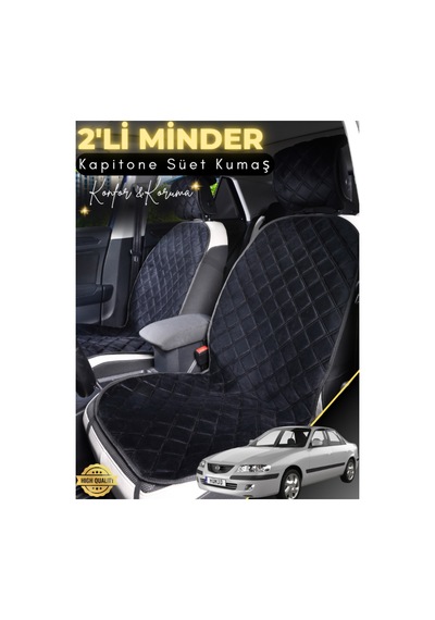 Mazda 626 Uyumlu 2'li Süet Oto Koltuk Minderi Terletmez Universal Oto Koltuk Kılıfı A2 Siyah
