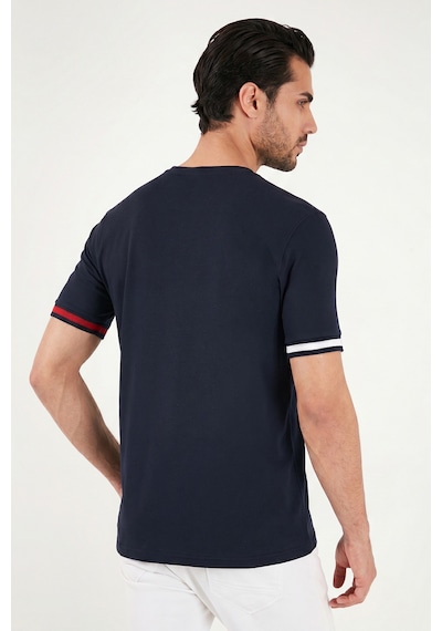 Buratti Bisiklet Yaka Kolları Renkli Şerit Detaylı T Shirt Erkek T Shirt 5904060 Lacivert