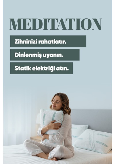 Dinlendirici Visko Yastık - Ortopedik Lüx Tombul Yastık - Anti Statik Kumaş Azaltan Visco Beyaz
