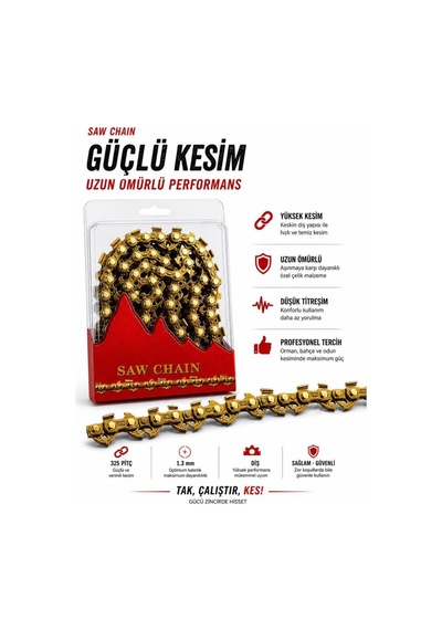 Algaride Raco Motorlu Testere Zinciri 3/25 36 Diş Gold Kutulu Yedek Zincir