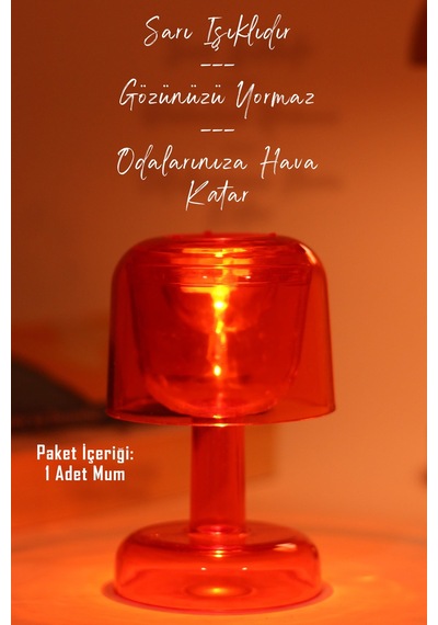 Led Mum İskandinav Tip Pil Dahil Dumansız Alev Ledli Yapay Dekoratif Mum Dekor Işığı Kırmızı Pt428 Kırmızı