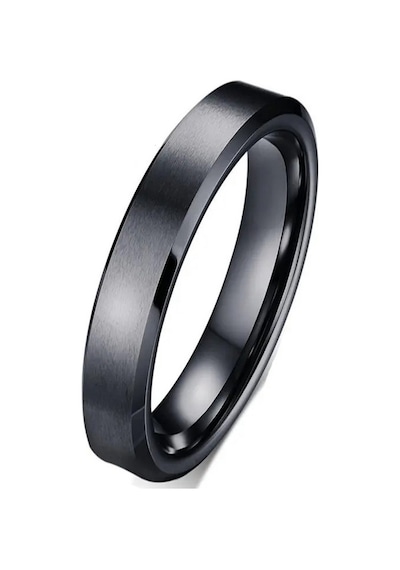 4mm Köşeli Mat Düz Model Unisex Erkek Kadın Çelik Alyans Yüzük Cl40 001